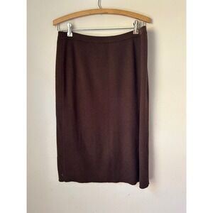 Vintage Linea by Louis Dell'Olio Women's Brown Knit Midi Skirt IndieSleeze‎